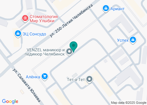 Cтудия маникюра и педикюра VENZEL на 250-Летия Челябинска - на карте